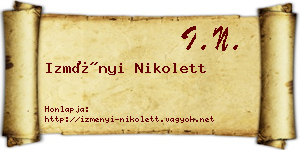 Izményi Nikolett névjegykártya